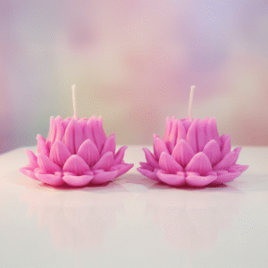 Pink Lotus Flower Candles Pack of 2